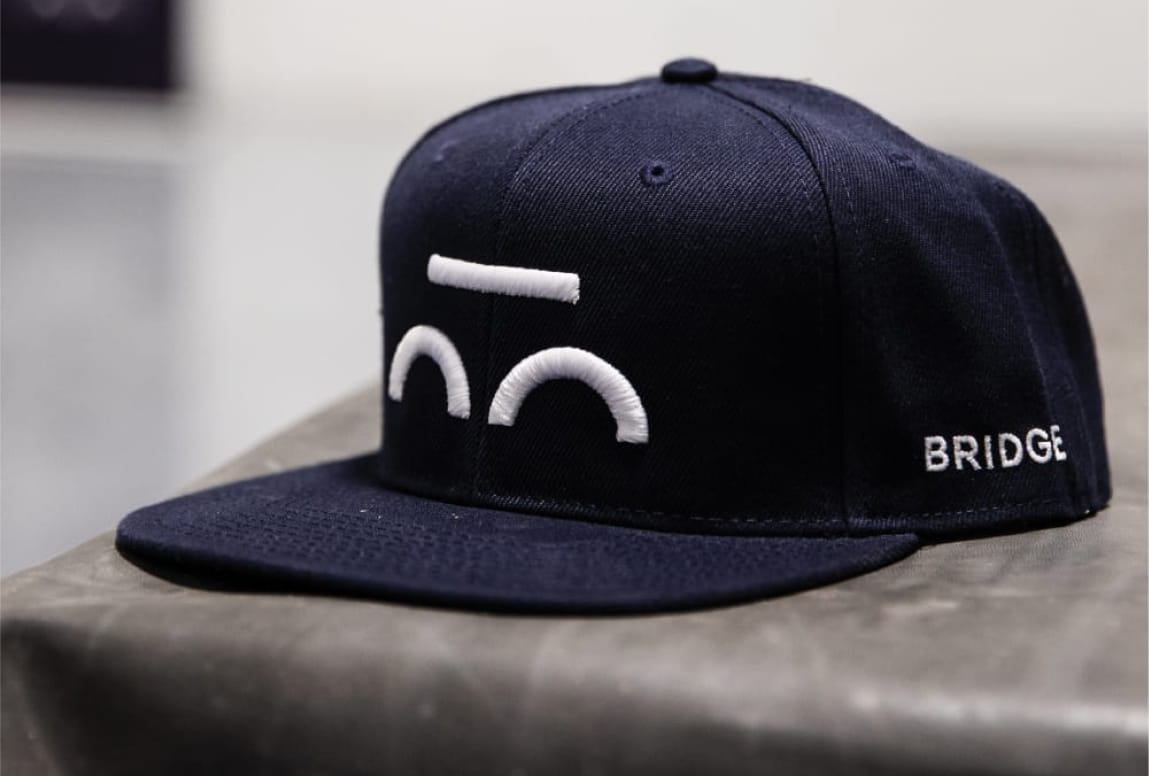 bridge bike works navy blue cap